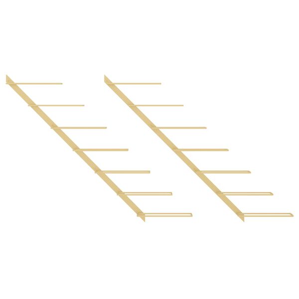 vidaXL 2 db arany f&eacute;m falra szerelhető bortart&oacute; &aacute;llv&aacute;ny 7 palacknak