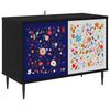 vidaXL TV szekr&eacute;ny MAINZ 69 x 33 x 50,5 cm Fekete T&ouml;lgy Szerelt Fa