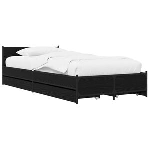 vidaXL &Aacute;gykeret t&aacute;ml&aacute;val fi&oacute;kkal Fekete T&ouml;lgy 80 x 200 cm Szerelt Fa