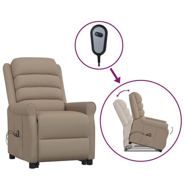 vidaXL cappuccino műbőr felállást segítő fotel