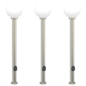vidaXL 3 db k&uuml;lt&eacute;ri l&aacute;mpa konnektorral 120 cm rozsdamentes ac&eacute;l IP44