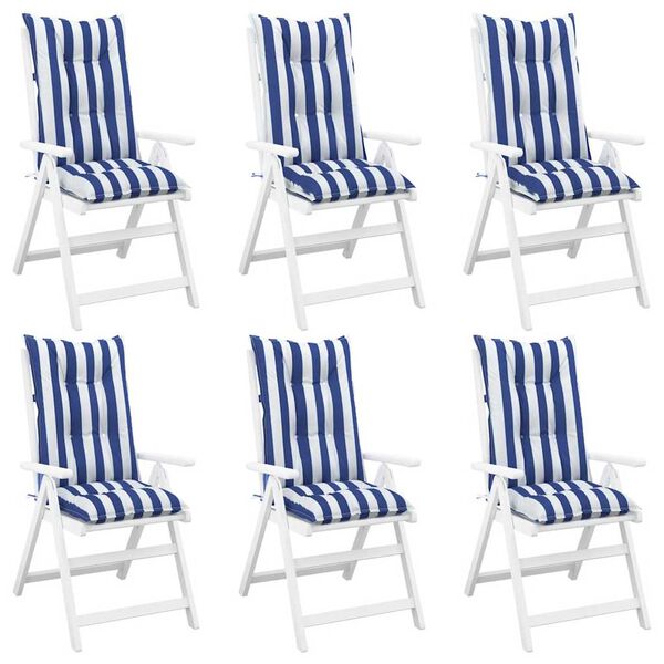 vidaXL 6 db k&eacute;k &eacute;s feh&eacute;r cs&iacute;kos sz&ouml;vet kerti sz&eacute;kp&aacute;rna 120 x 50 x 7 cm