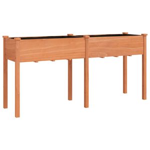 vidaXL barna t&ouml;m&ouml;r fenyőfa kerti &uuml;ltetől&aacute;da b&eacute;l&eacute;ssel 161x45x76 cm