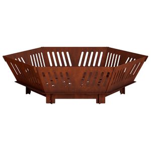 vidaXL Tűzrak&oacute; Rozsd&aacute;s 60 x 60 x 18 cm Időj&aacute;r&aacute;s&aacute;ll&oacute; Ac&eacute;l