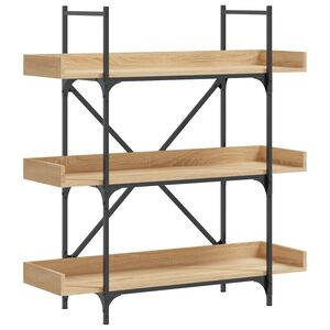 vidaXL 3-szintes sonoma t&ouml;lgy szerelt fa k&ouml;nyvespolc 100x33x108,5 cm