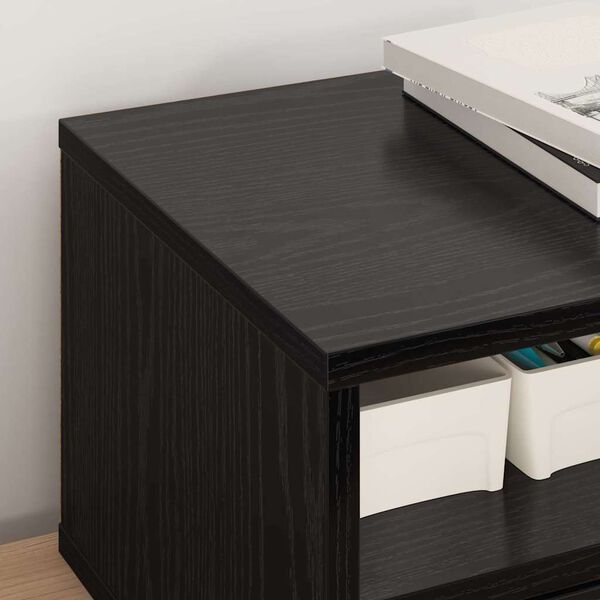 vidaXL Nyomtatóállvány fiókkal Fekete tölgy 40 x 32 x 24 cm Faanyag