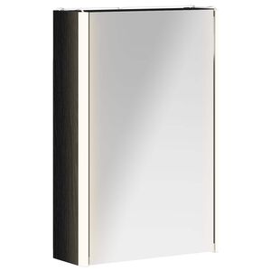 vidaXL F&uuml;rdőszobai t&uuml;k&ouml;rszekr&eacute;ny Fekete t&ouml;lgy 33 x 11,5 x 50 cm