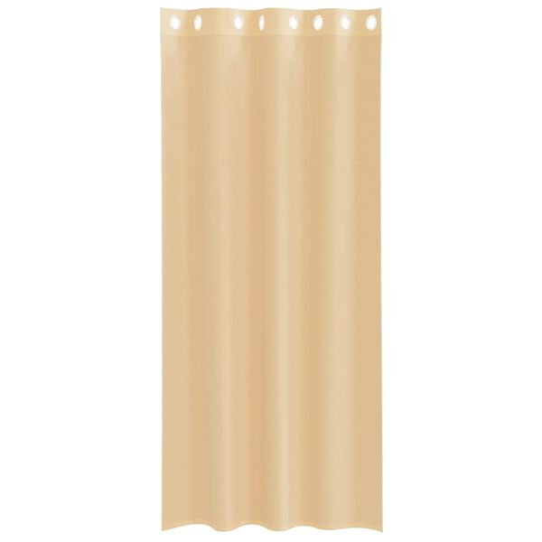 vidaXL 2 db homokszínű fátyolfüggönyök rojtokkal