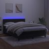 vidaXL fekete b&aacute;rsony rug&oacute;s &eacute;s LED-es &aacute;gy matraccal 140x190 cm
