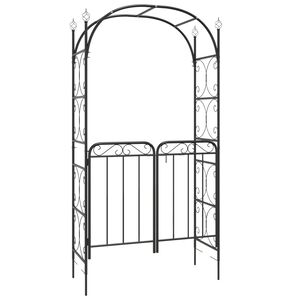 vidaXL fekete ac&eacute;l kerti bolt&iacute;v kapuval 108 x 45 x 235 cm