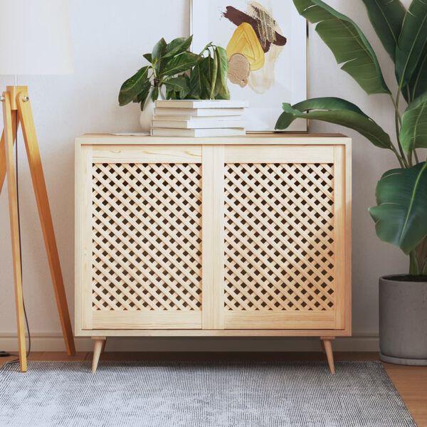 vidaXL 2 db tömör fenyőfa rácsos szekrényajtó 49,5x69 cm