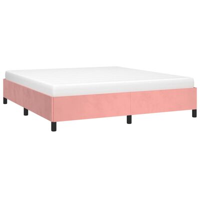 vidaXL rózsaszín bársony ágykeret 180x200 cm