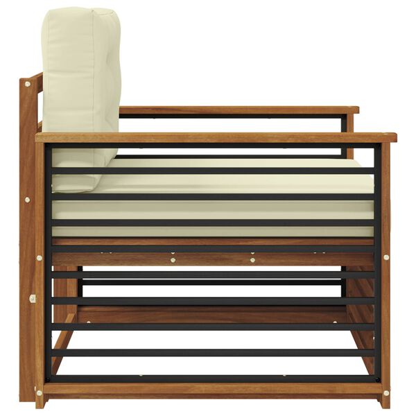 vidaXL K&uuml;lt&eacute;ri kanap&eacute; szett T&ouml;m&ouml;r ak&aacute;cfa &eacute;s poli&eacute;szter Term&eacute;szetes