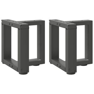 vidaXL 2 db antracitsz&uuml;rke, T-alak&uacute; ac&eacute;l doh&aacute;nyz&oacute;asztal l&aacute;b 30x25x(30-31) cm