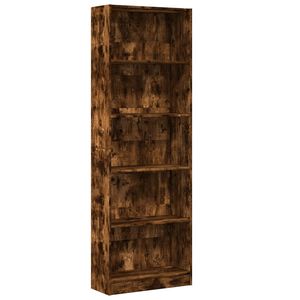 vidaXL f&uuml;st&ouml;s t&ouml;lgy sz&iacute;nű szerelt fa k&ouml;nyvszekr&eacute;ny 60 x 24 x 176 cm