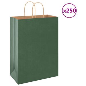 vidaXL 250 db z&ouml;ld pap&iacute;rzacsk&oacute;k foganty&uacute;kkal 32x17x44 cm