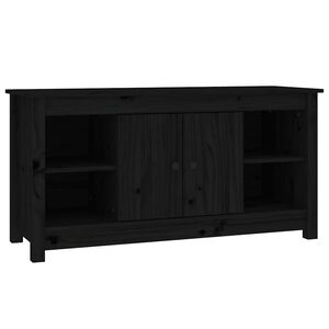 vidaXL fekete t&ouml;m&ouml;r fenyőfa TV-szekr&eacute;ny 103 x 36,5 x 52 cm
