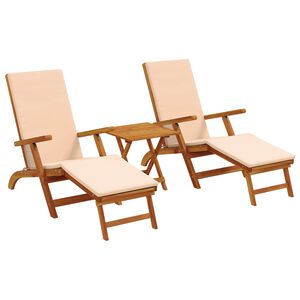 vidaXL F&uuml;ggő&aacute;gy &eacute;s &ouml;sszecsukhat&oacute; napoz&oacute;&aacute;gy 3 pcs B&eacute;zs T&ouml;m&ouml;r Ak&aacute;cfa