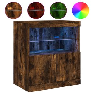 vidaXL f&uuml;st&ouml;s t&ouml;lgy sz&iacute;nű t&aacute;lal&oacute;szekr&eacute;ny LED-ekkel 60 x 37 x 67 cm