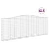 vidaXL 15 db &iacute;ves horganyzott vas gabion kos&aacute;r 400x30x140/160 cm