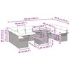 vidaXL Kerti Kanapé Szett tárolóval 11 pcs Fekete Poli rattan