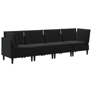 vidaXL Nappali b&uacute;tor szett 4 db Fekete B&aacute;rsony