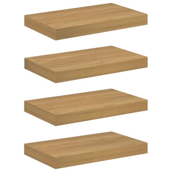 vidaXL Falpolc Falra szerelhető 4 pcs Barna 40 x 23,5 x 4 cm Faanyag