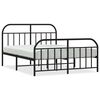vidaXL fekete f&eacute;m &aacute;gykeret fej- &eacute;s l&aacute;bt&aacute;ml&aacute;val 140 x 200 cm
