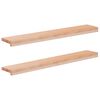 vidaXL Ablakp&aacute;rk&aacute;nyok 2 db Term&eacute;szetes 100 x 15 x 2 cm T&ouml;m&ouml;r b&uuml;kkfa