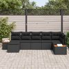 vidaXL Kerti Kanap&eacute; Szett p&aacute;rn&aacute;val t&aacute;rol&oacute;val 8 pcs Fekete Polyrattan