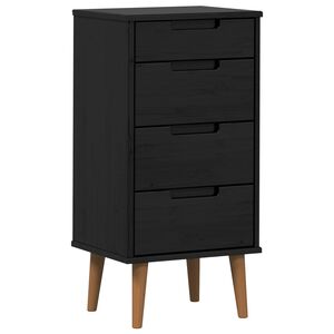 vidaXL Fi&oacute;kos szekr&eacute;ny MOLDE Fekete 40 x 35 x 82 cm T&ouml;m&ouml;r Fenyőfa
