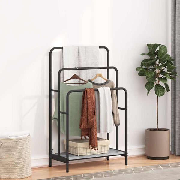 vidaXL Ruhasz&aacute;r&iacute;t&oacute; polcokkal Sz&uuml;rke Sonoma 60 x 30 x 100,5 cm Faanyag