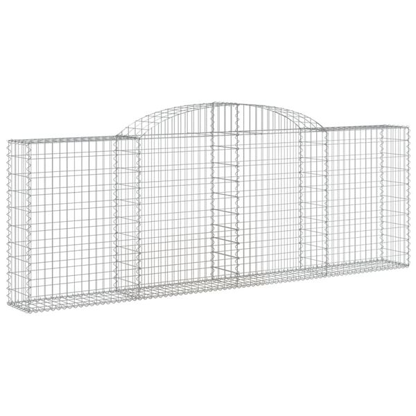 vidaXL 5 db íves horganyzott vas gabion kosár 300 x 30 x 100/120 cm