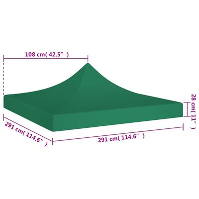 vidaXL zöld tető partisátorhoz 3 x 3 m 270 g/m²