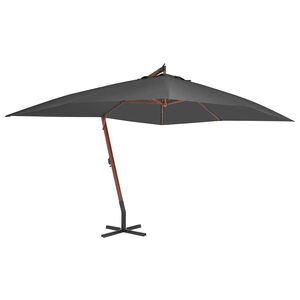 vidaXL antracitsz&uuml;rke konzolos kerti napernyő far&uacute;ddal 400 x 300 cm