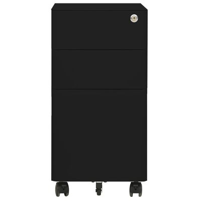 vidaXL fekete acél mobil iratszekrény 30 x 45 x 59 cm