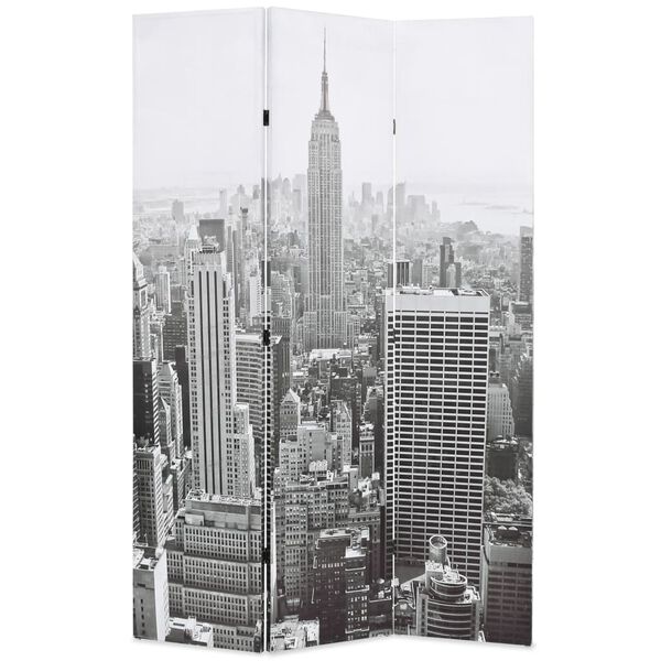 vidaXL fekete-feh&eacute;r New York mint&aacute;s parav&aacute;n 120 x 170 cm