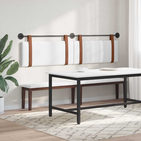 vidaXL Fali Fejt&aacute;mla Falra szerelhető Feh&eacute;r 210 x 55 x 5 cm Antik PU