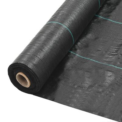 vidaXL talajtakaró szőnyeg, PP, 1 x 200 m, fekete
