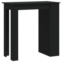 vidaXL fekete forgácslap bárasztal tárolórekesszel 102 x 50 x 103,5 cm