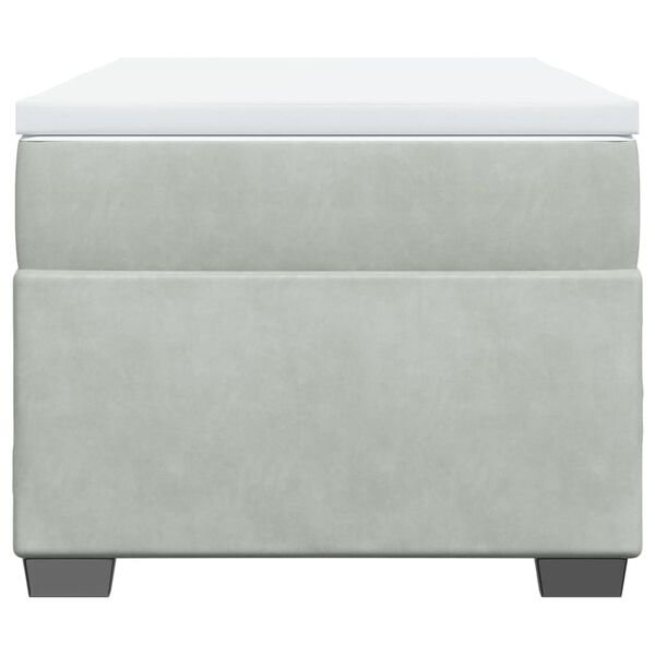 vidaXL világosszürke bársony rugós ágy matraccal 90 x 200 cm