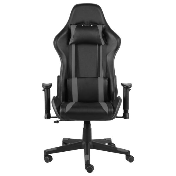 vidaXL szürke PVC forgó gamer szék