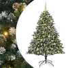 vidaXL Mű kar&aacute;csonyfa 300 LED-del Z&ouml;ld 180 cm PVC &eacute;s Műanyag &eacute;s Ac&eacute;l