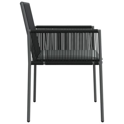 vidaXL 2 db fekete polyrattan kerti szék párnával 54 x 60,5 x 83,5 cm