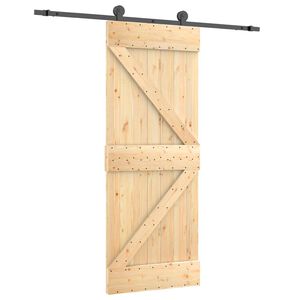 vidaXL Cs&uacute;sz&oacute; ajt&oacute; Term&eacute;szetes &eacute;s Fekete 70 x 210 cm Szil&aacute;rd Fenyőfa