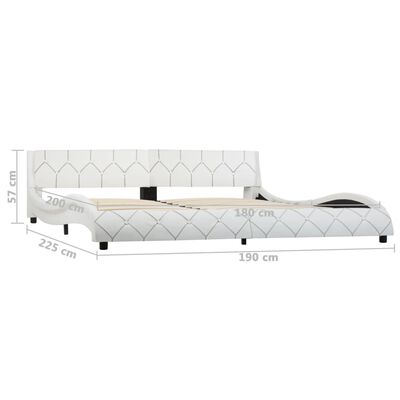 vidaXL fehér műbőr ágykeret 180 x 200 cm