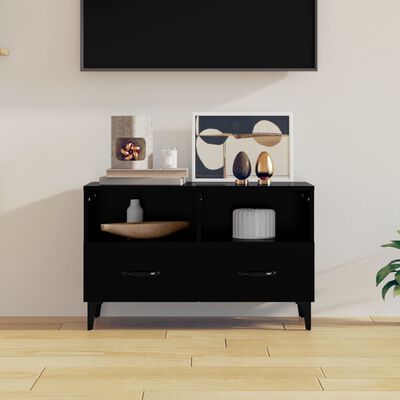 vidaXL fekete szerelt fa TV-szekrény 80 x 36 x 50 cm