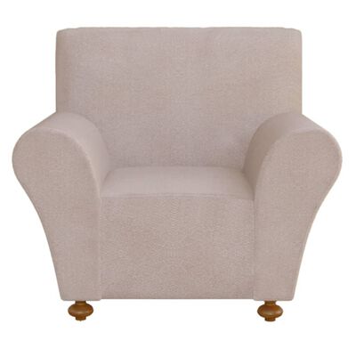 131088 vidaXL Stretch Couch Slipcover Beige Polyester Jersey