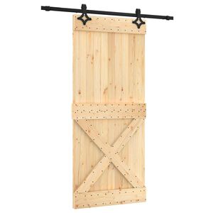 vidaXL Cs&uacute;sz&oacute; ajt&oacute; Term&eacute;szetes &eacute;s Fekete 90 x 210 cm Szil&aacute;rd Fenyőfa