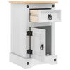 vidaXL &Eacute;jjeli asztal Corona Feh&eacute;r 35 x 32,5 x 58 cm T&ouml;m&ouml;r fenyőfa